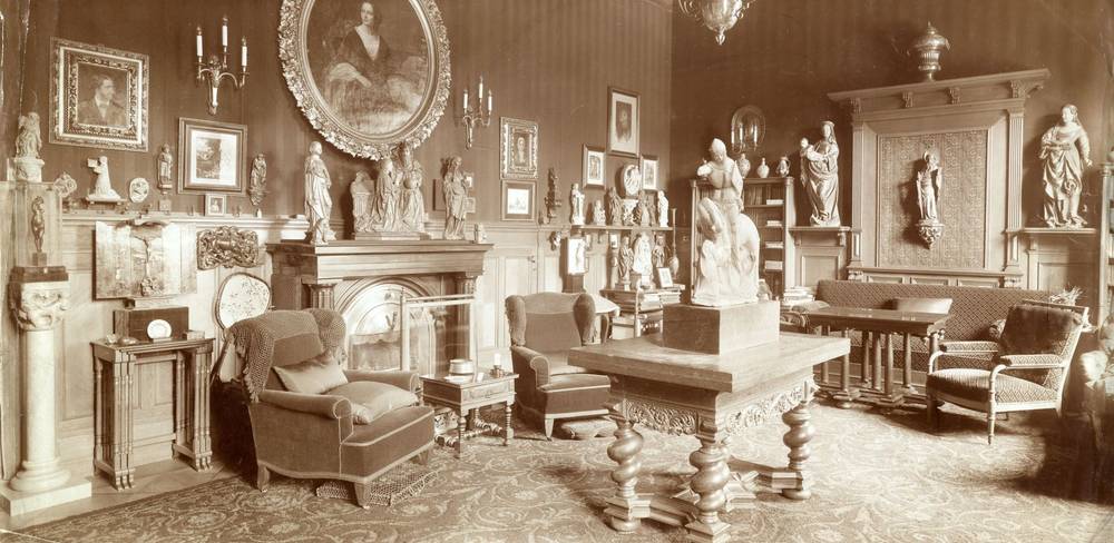 Villa Oppenheim, Tiergartenstraße 8a, Herrenzimmer, Fotografie zwischen 1911 und 1919