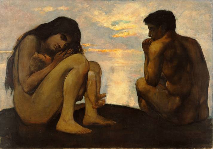 Lesser Ury, Adam und Eva mit ihrem Erstgeborenen, 1896; Foto: Jens Ziehe