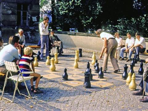 Freiland-Schachspiel in Berlin, August 1972