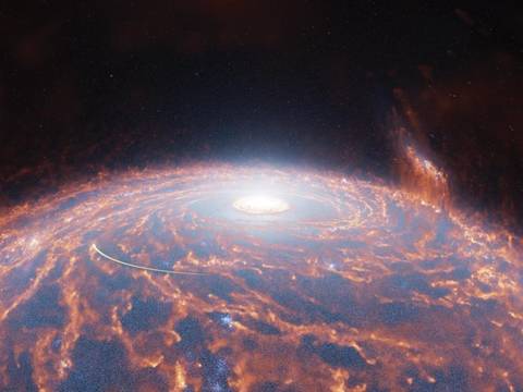 Kollision der Milchstraße mit der Zwerggalaxie Sagittarius – Eine Visualisierung der Kollision der Milchstraße mit der Zwerggalaxie Sagittarius