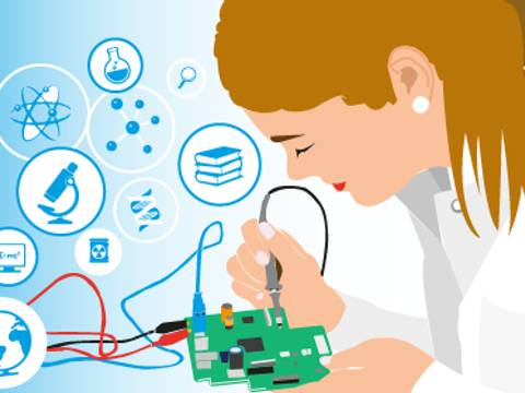 Frauen die Wissen schaffen - eine Vorführung des Science Center Spectrum – Illustration