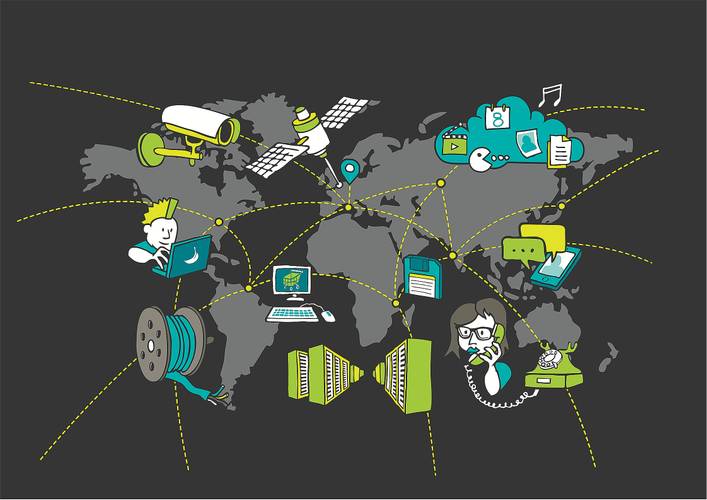 Illustration zur Ausstellung „Das Netz. Menschen, Kabel, Datenströme“ – Illustration zur Ausstellung „Das Netz. Menschen, Kabel, Datenströme“ © SDTB / Grafik: polygraphdesign.com