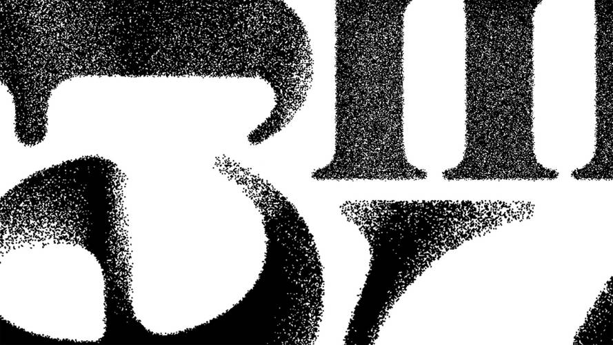 Visual zum Ausstellungsprojekt – Tpyografisches Logo, schwarze Serifen-Buchstaben auf Weiß.