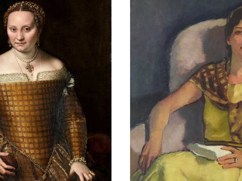 Sofonisba Anguissola, Bianca Ponzoni Anguissola, Detail, 1557 | Eugen Spiro, Die Gattin des Künstlers, 1929