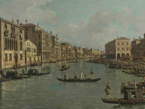 Giovanni Antonio Canal, genannt Canaletto, Der Canal Grande, Detail, 1759/60, Öl auf Leinwand