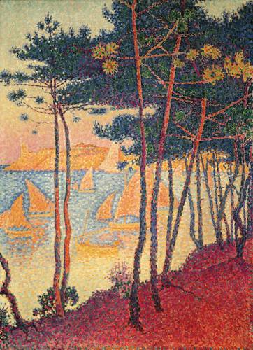 Paul Signac Segel und Pinien, 1896