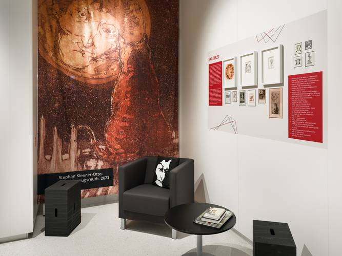 Blick in die Ausstellung „Inventing E.T.A. Hoffmann (1776–2026)“ im Stabi Kulturwerk.