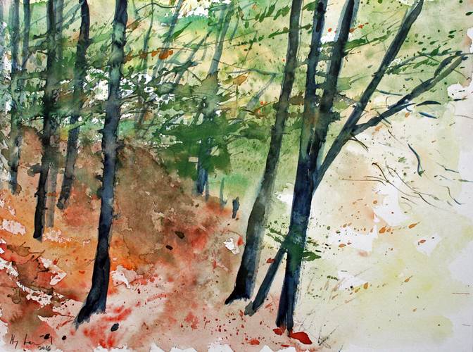 Hans-Jürgen Gaudeck "Herbstklage" – Aquarell