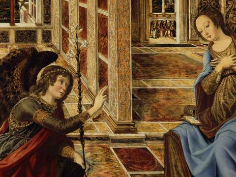Piero del Pollaiuolo, Die Verkündigung an Maria, Detail, um 1470
