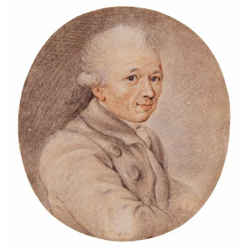 Daniel Nikolaus Chodowiecki: Selbstportrait, 1759 (schwarze und rote Kreiden auf Papier) – Selbstportrait Daniel Nikolaus Chodowiecki aus dem Jahr 1759, schwarze und rote Kreiden auf Papier