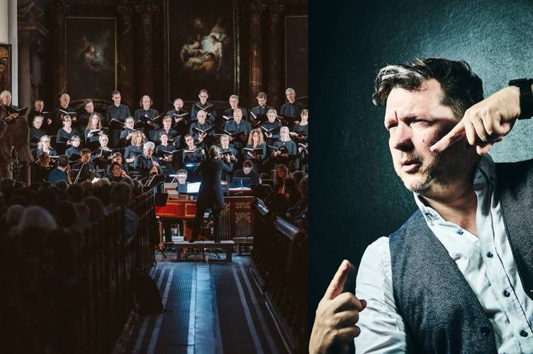 Das „MarienVokalconsort“ und Gebärdenschauspieler Jan Sell (Montage) – Das „MarienVokalconsort“ und Gebärdenschauspieler Jan Sell (Montage)