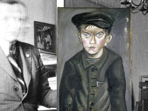 Das Gemälde „Arbeiterjunge“ (1920) von Otto Dix im Depot in Schloss Schönhausen – Das Gemälde „Arbeiterjunge“ (1920) von Otto Dix im Depot in Schloss Schönhausen
