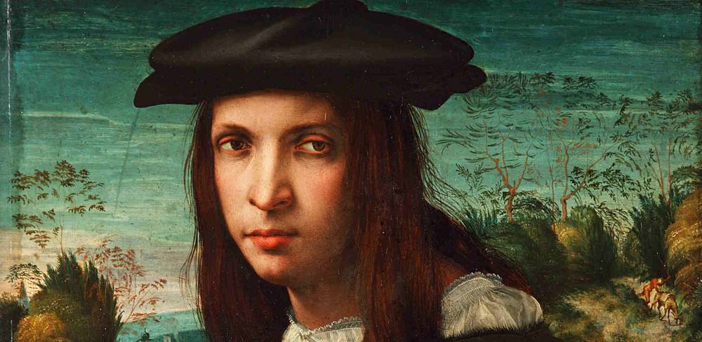 Rosso Fiorentino, Bildnis eines jungen Mannes, Detail, um 1516/18