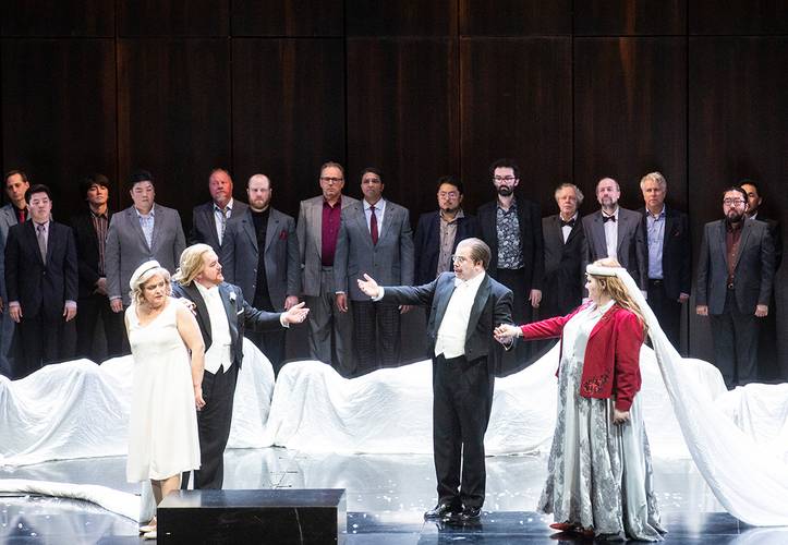 Götterdämmerung – Ricarda Merbeth als Brünnhilde, Clay Hilley als Siegfried, Thomas Lehman als Gunther, Felicia Moore als Gutrune Bernd Uhlig