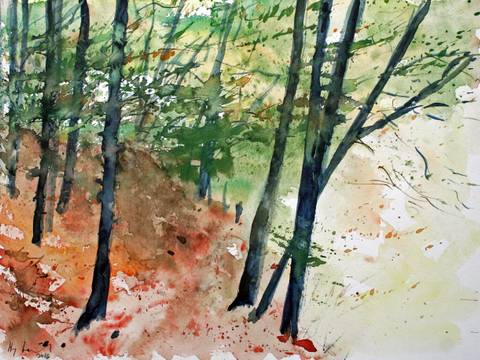 Hans-Jürgen Gaudeck "Herbstklage" – Aquarell