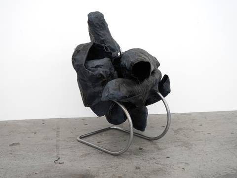  – Rodney McMillian, Untitled (Knoll’s Chair), 2023-2026. Chair, fabric, wire, and acrylic. Photo: Josh Vasquez