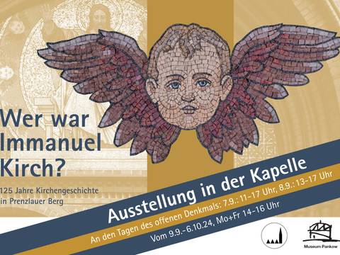 Plakat zur Ausstellung "Wer war Immanuel Kirch?" – Plakat zur Ausstellung "Wer war Immanuel Kirch?"