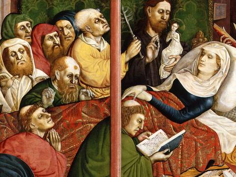 Hans Multscher, Der Tod der Maria (Detail), 1437