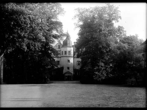 Schloss Königs Wusterhausen, Ansicht von Norden, 1938 © SPSG – Schloss Königs Wusterhausen, Außenansicht von Norden, Schwarz-Weiß-Aufnahme von 1938