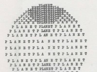 Ruth Wolf-Rehfeldt, Divided Planet, Detail, 1970er-Jahre, Typewriting, Kohledurchschlag