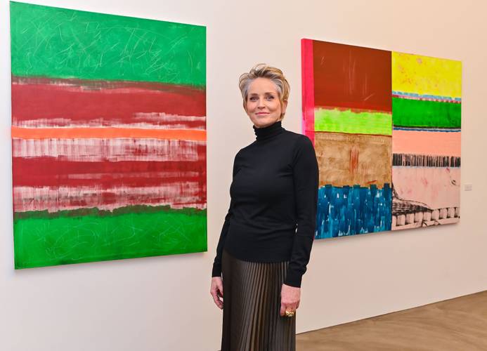 Sharon Stone in der Galerie Deschler