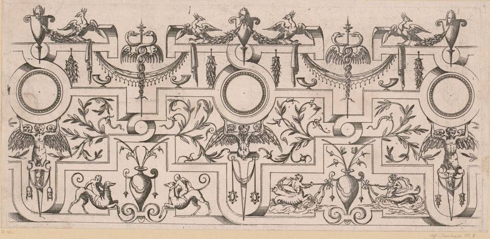 Jacques Androuet du Cerceau, Fries aus Flechtwerk und Grotesken, um 1562