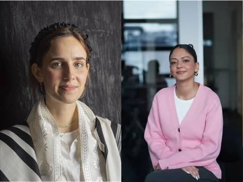 (v.l.n.r.) ruth__lol; Foto: privat; Helene Braun, Foto: Anastasia Wiaterek; Niyousha Akbari; Foto: Abdel Yildiz; Rosa Jellinek; Foto: privat. – Vier Personen nebeneinander. Links: Person mit bunter Maske, Text "never again" und "(scherz)". Rechts: Drei Personen, lächelnd, teils mit Schmuck.