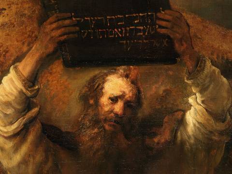 Rembrandt, Moses mit den Gesetzestafeln (Detail), 1659