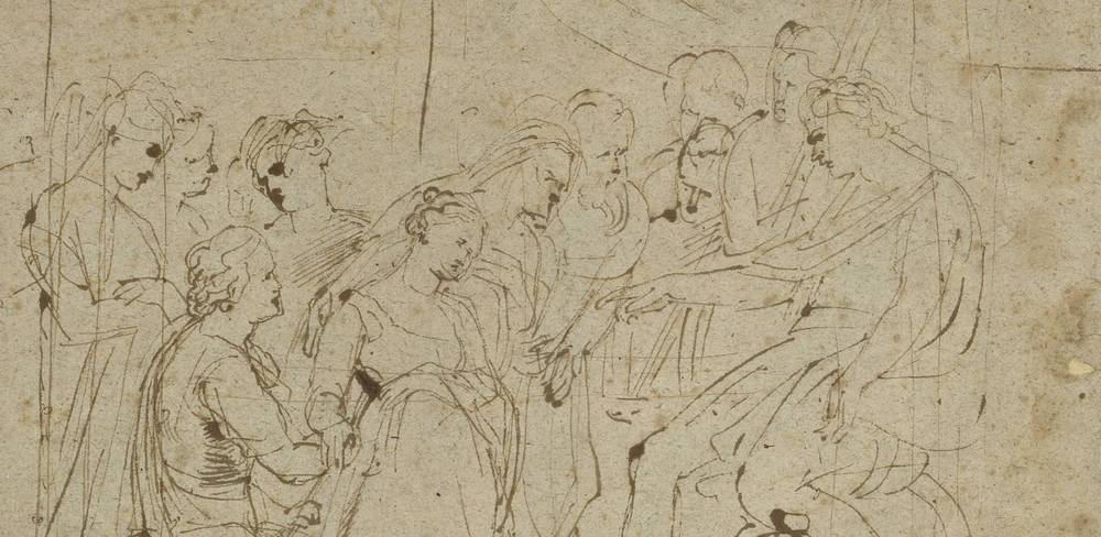 Peter Paul Rubens, Die Großmut des Scipio (Detail), 1616–1618, Feder in Braun