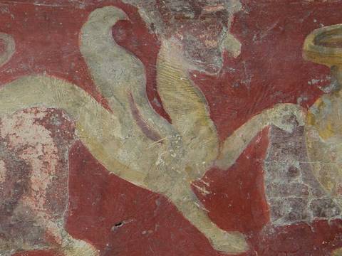 Pergamenische Wandmalerei mit Greifenfries (Ausschnitt)