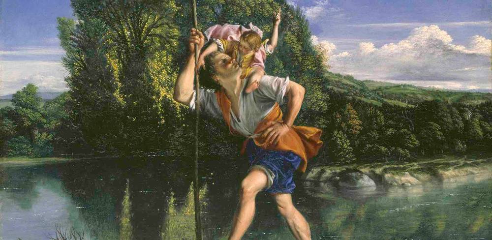 Orazio Gentileschi, Landschaft mit dem Heiligen Christopherus, Detail