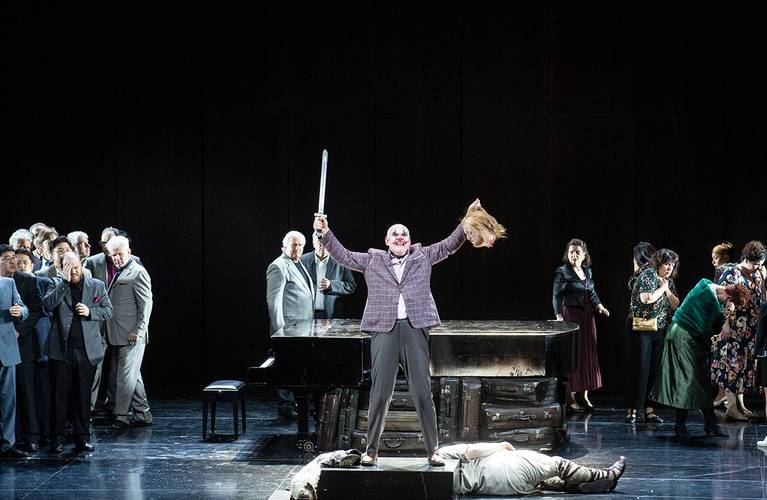 Götterdämmerung – Albert Pesendorfer als Hagen, Clay Hilley als Siegfried Bernd Uhlig