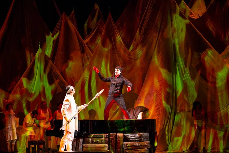 Das Rheingold – Derek Welton als Wotan, Thomas Blondelle als Loge Bernd Uhlig