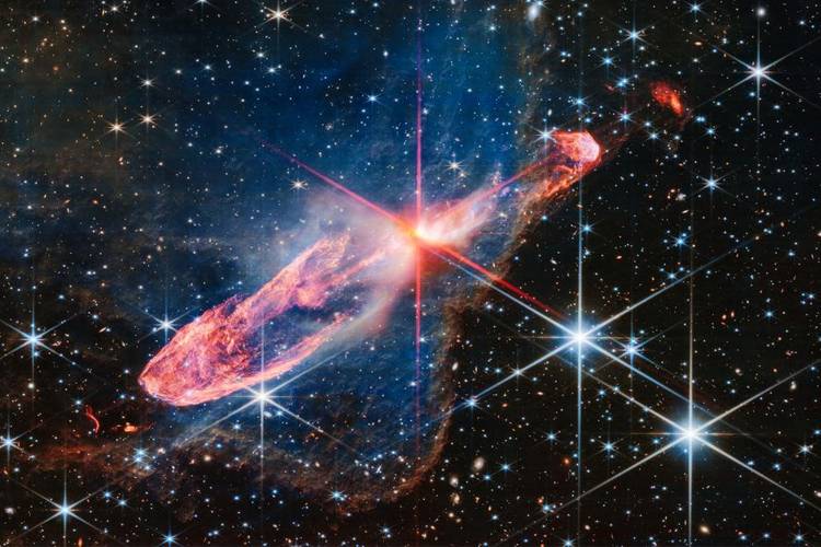 A tightly bound pair of actively forming stars, known as Herbig-Haro 46/47 – A tightly bound pair of actively forming stars, known as Herbig-Haro 46/47 © NASA, ESA, CSA, J. DePasquale (STScI)