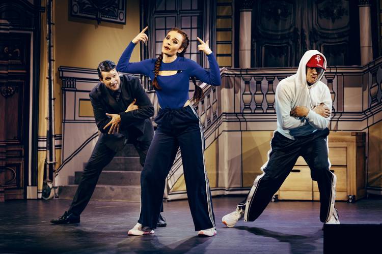 Rapnummer. Mitte: Ida Dobrenz, li.: Matthias Britschgi, re.: Max Gertsch.