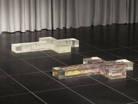  – Jiyoon Chung, Hyperreal, 1.0, 2026, 79 x 101 x 10 cm. Epoxy resin, graffiti extracted with solvent. Courtesy of the artist and Anton Janizewski