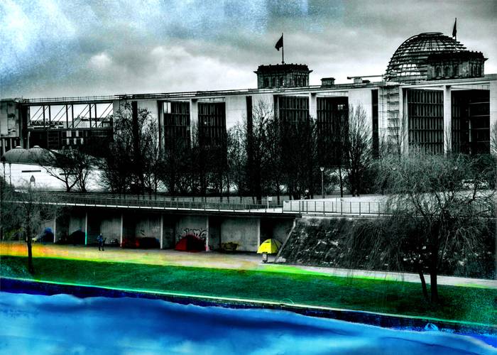 HINSCHAUEN – Motiv Zeltstatt vor dem Reichstag