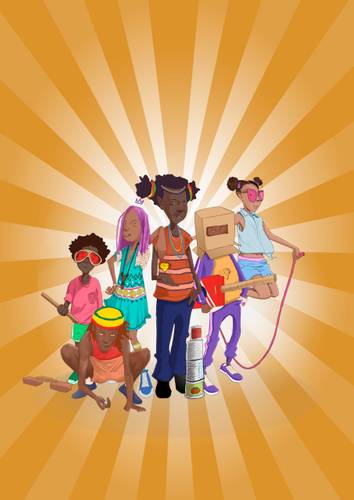 Illustration "African Street Games" von Thabo Thindi – Illustration "African Street Games" von Thabo Thindi