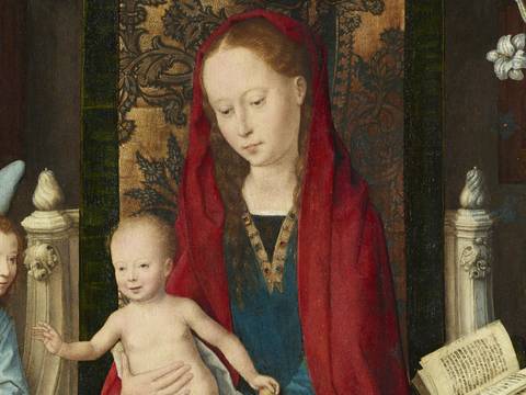 Hans Memling, Thronende Maria mit dem Kind (Detail), um 1485
