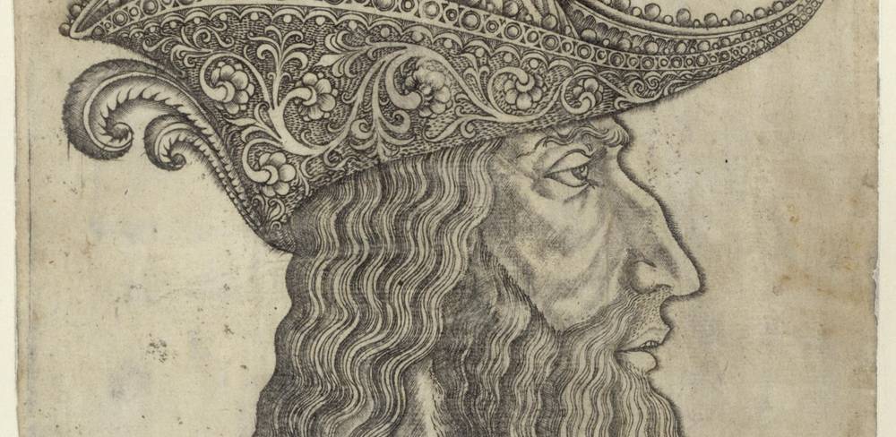 Antonio del Pollaiuolo (zugeschrieben), Der Großtürke Mehmed II „El Gran Turco“, Detail, um 1470/75