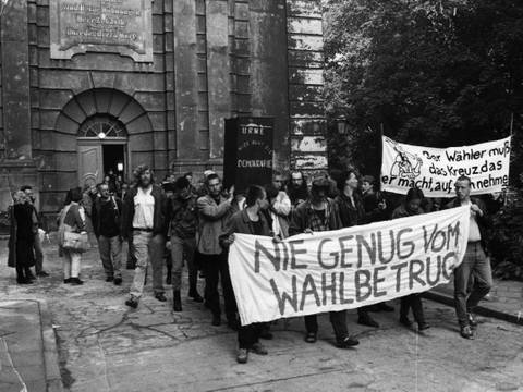 Demonstration gegen Wahlbetrug, 1989