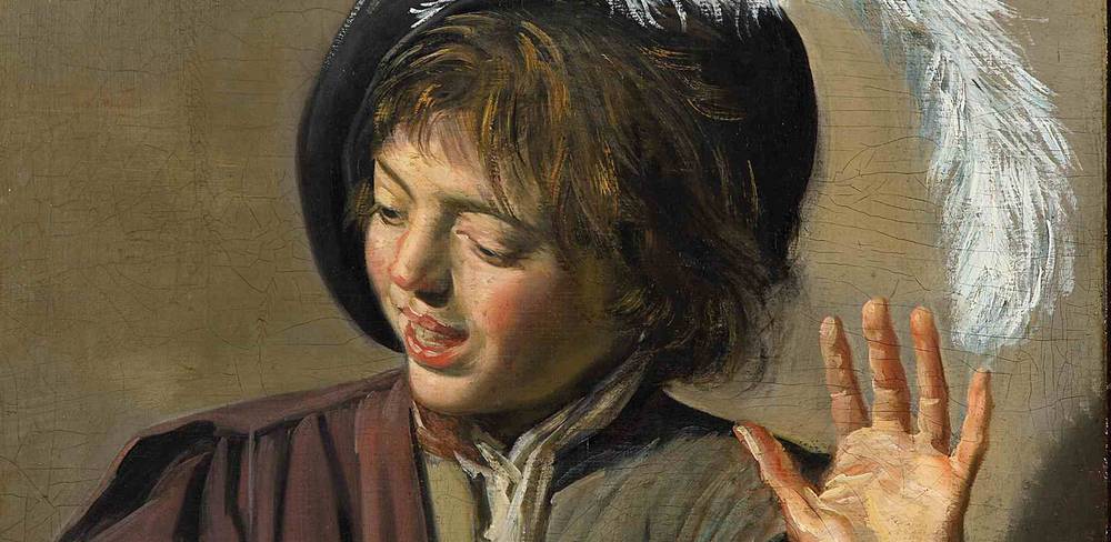 Frans Hals, Singender Knabe mit Flöte, Detail, um 1627