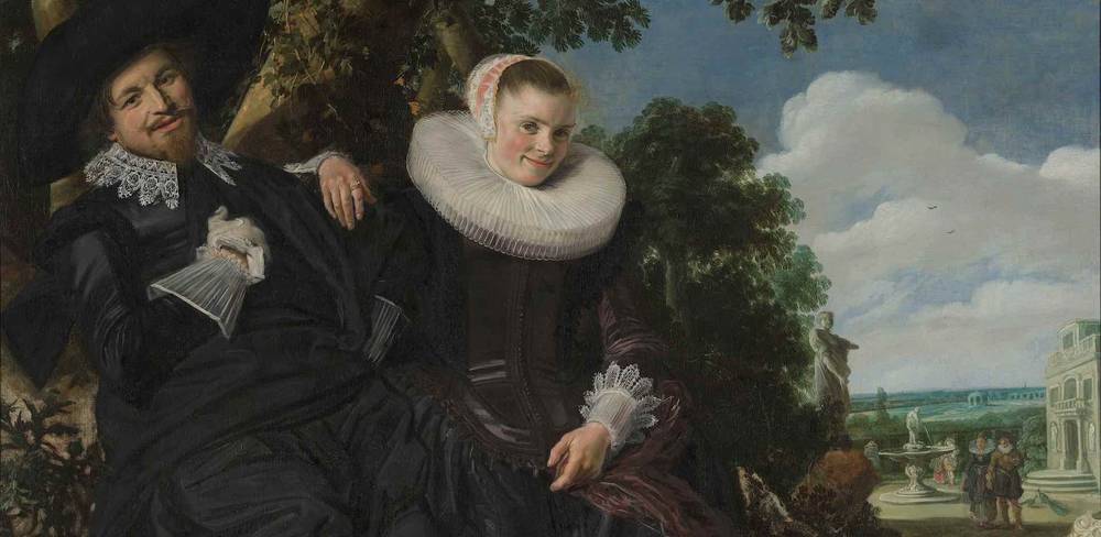 Frans Hals, Porträt eines Paares, vermutlich Isaac Abrahamsz Massa und Beatrix van der Laen, Detail, um 1622, Amsterdam, Rijksmuseum