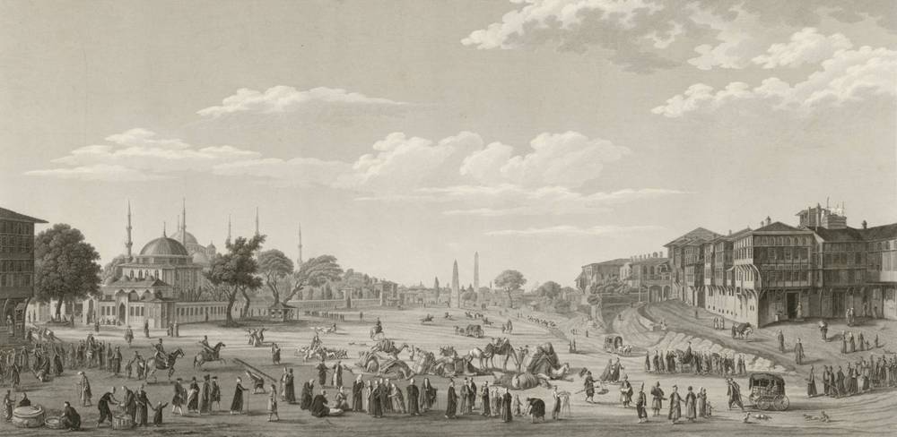 Antoine Ignace Melling, Voyage Pittoresque De Constantinople: Grand Place de l‘Hippodrome, Detail, 1819, Kupferstich