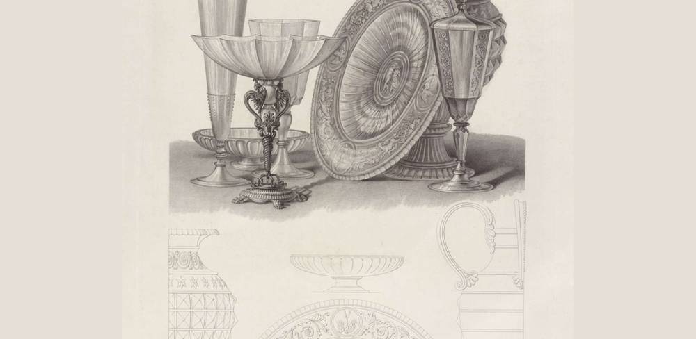 Schinkel, Karl Friedrich: Vorbilder für Fabrikanten und Handwerker. Teil 2, Abteilung 2, Blatt 4: Entwürfe für Glasgefäße, 1831/1836, 2011