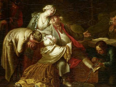 Daniel Nikolaus Chodowiecki, Der Abschied des Jean Calas von seiner Familie (Detail), 1765/66