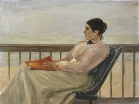 Max Liebermann, Die Gattin des Künstlers am Strand, 1898