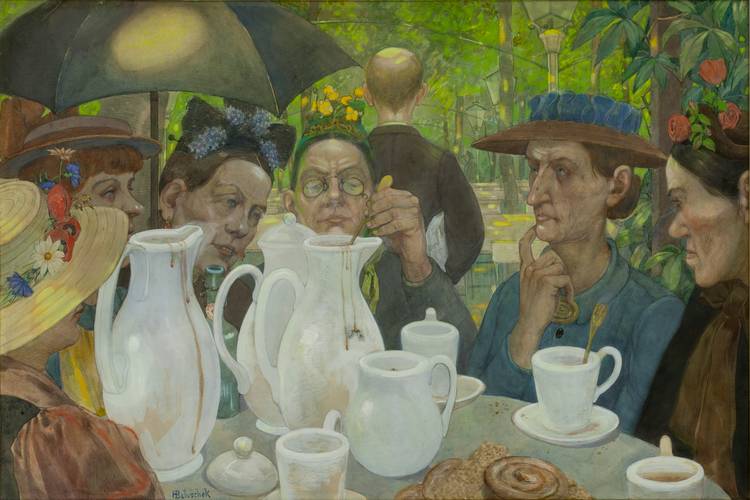 Hans Baluschek Hier können Familien Kaffee kochen 1895