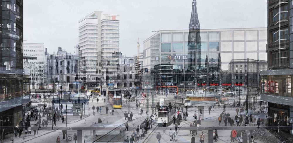 Michael Wesely mit Hein Gorny: Alexanderplatz, Detail, Berlin 1946/2023