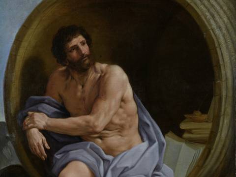 Guido Reni, Diogenes in der Tonne, nach 1635 – Guido Reni, Diogenes in der Tonne, nach 1635